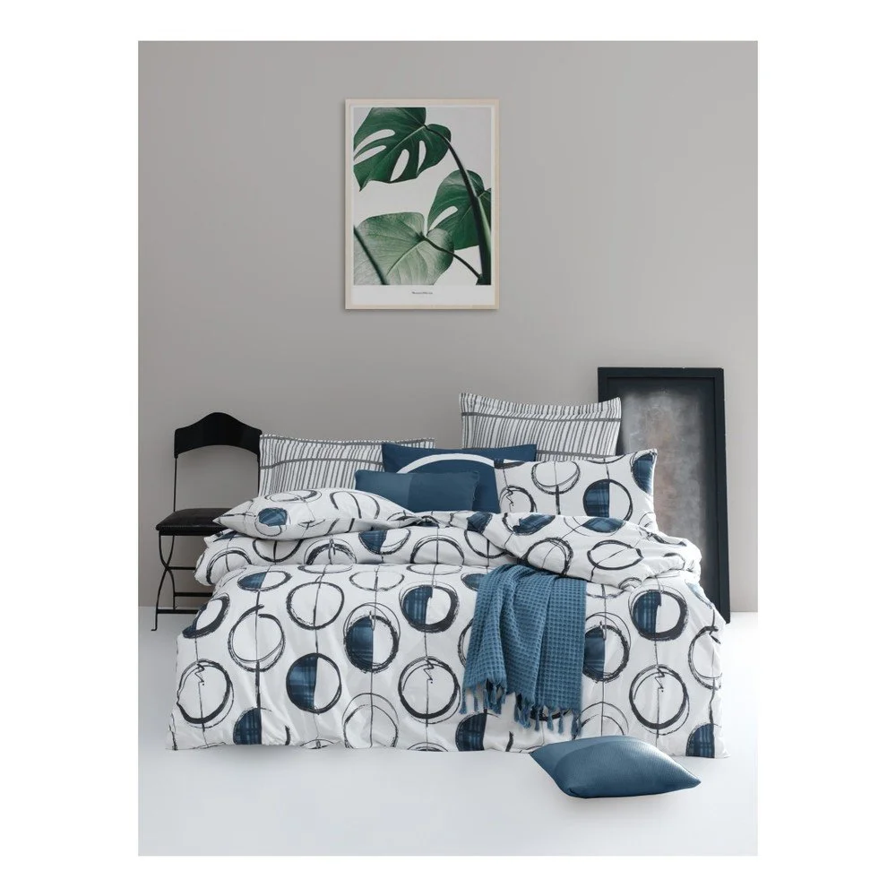 Povlečení na jednolůžko z ranforce bavlny Mijolnir Piksel Blue, 140 x 200 cm v:1294524