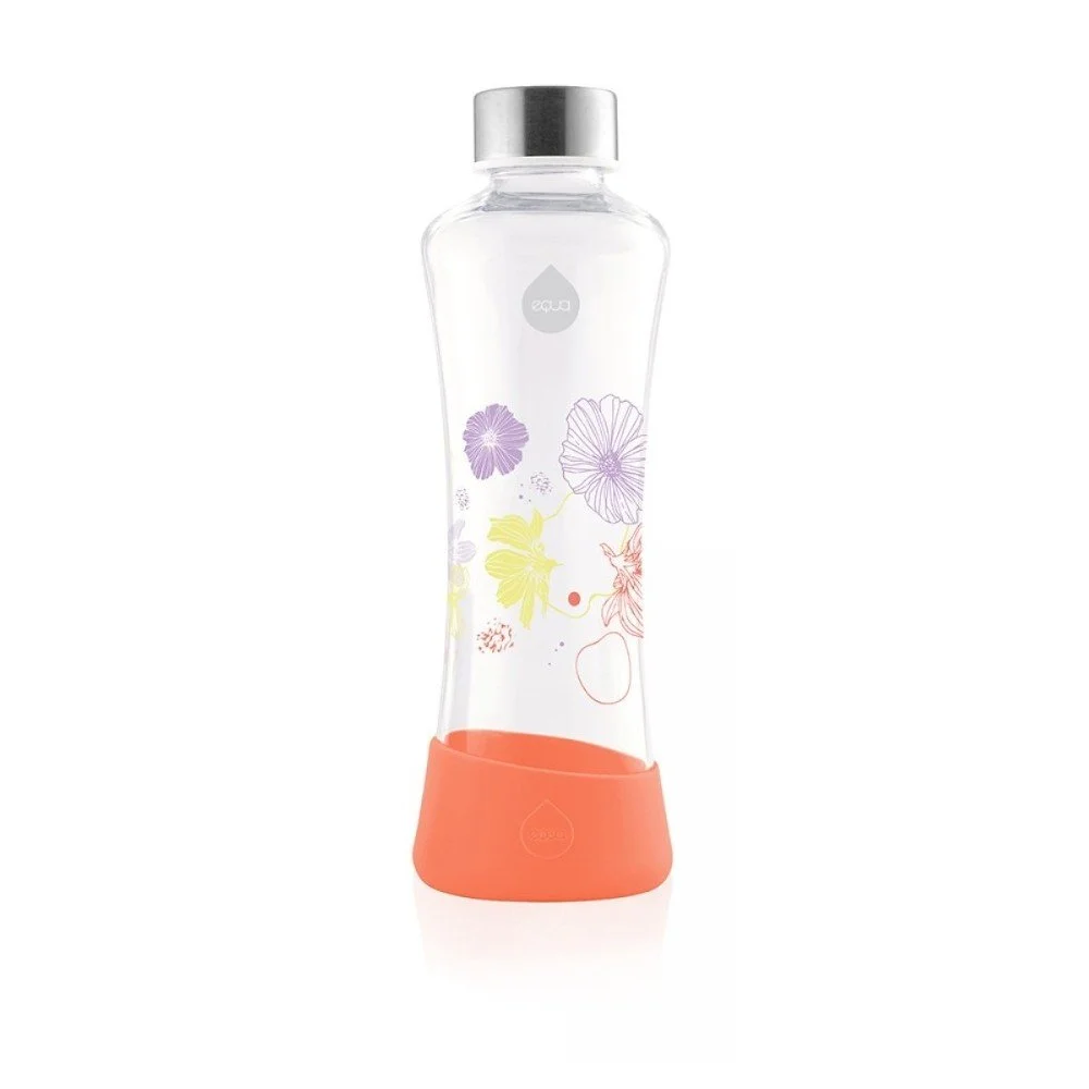 Oranžová láhev z borosilikátového skla Equa Flowerhead Poppy, 550 ml v:1269570