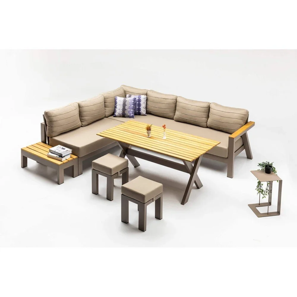 Béžový zahradní lounge set pro 7 Daisy – Floriane Garden v:1541164