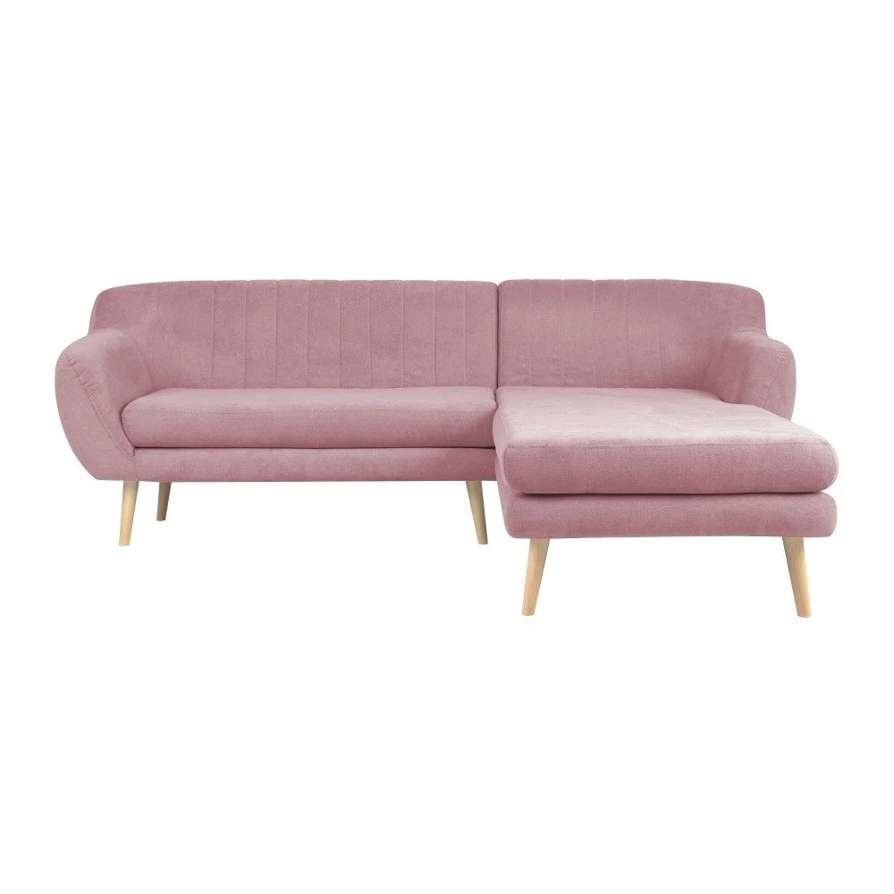 Světle růžová pohovka s lenoškou na pravé straně Mazzini Sofas Sardaigne v:961934