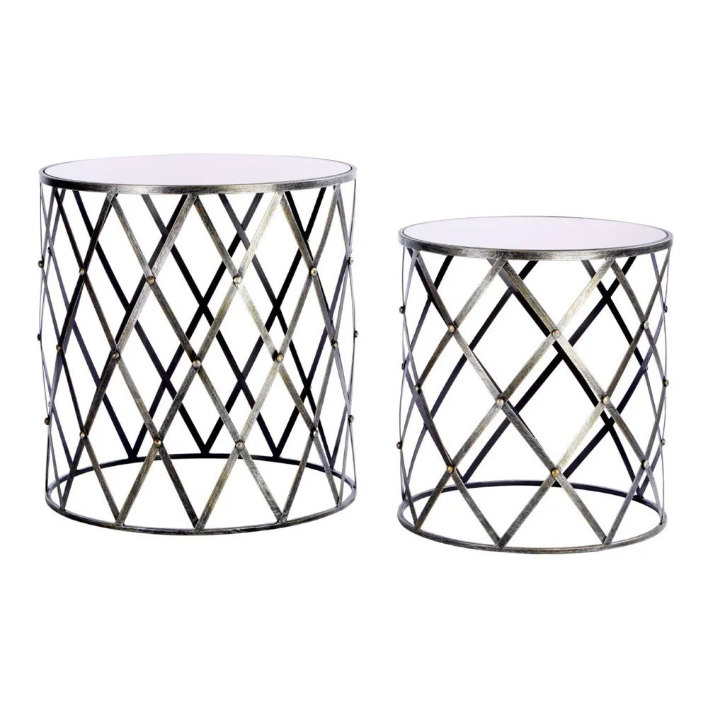 Sada 2 odkládacích stolků se zrcadlovou deskou Premier Housewares Diamond v:1056644