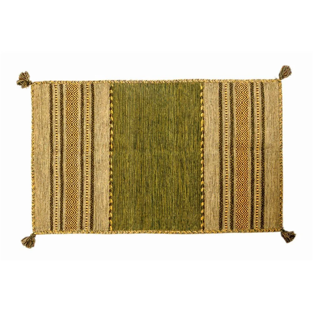 Zelený ručně tkaný koberec Navaei & Co Kilim Tribal 303, 150 x 90 cm v:917268