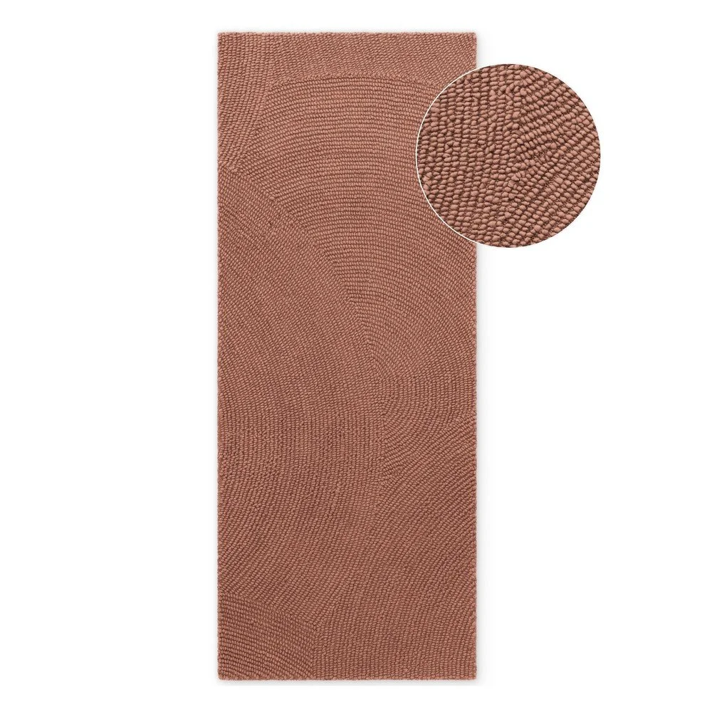 Ručně tkaný vlněný běhoun v terakotové barvě 80x200 cm Calmio – Hanse Home v:1917332
