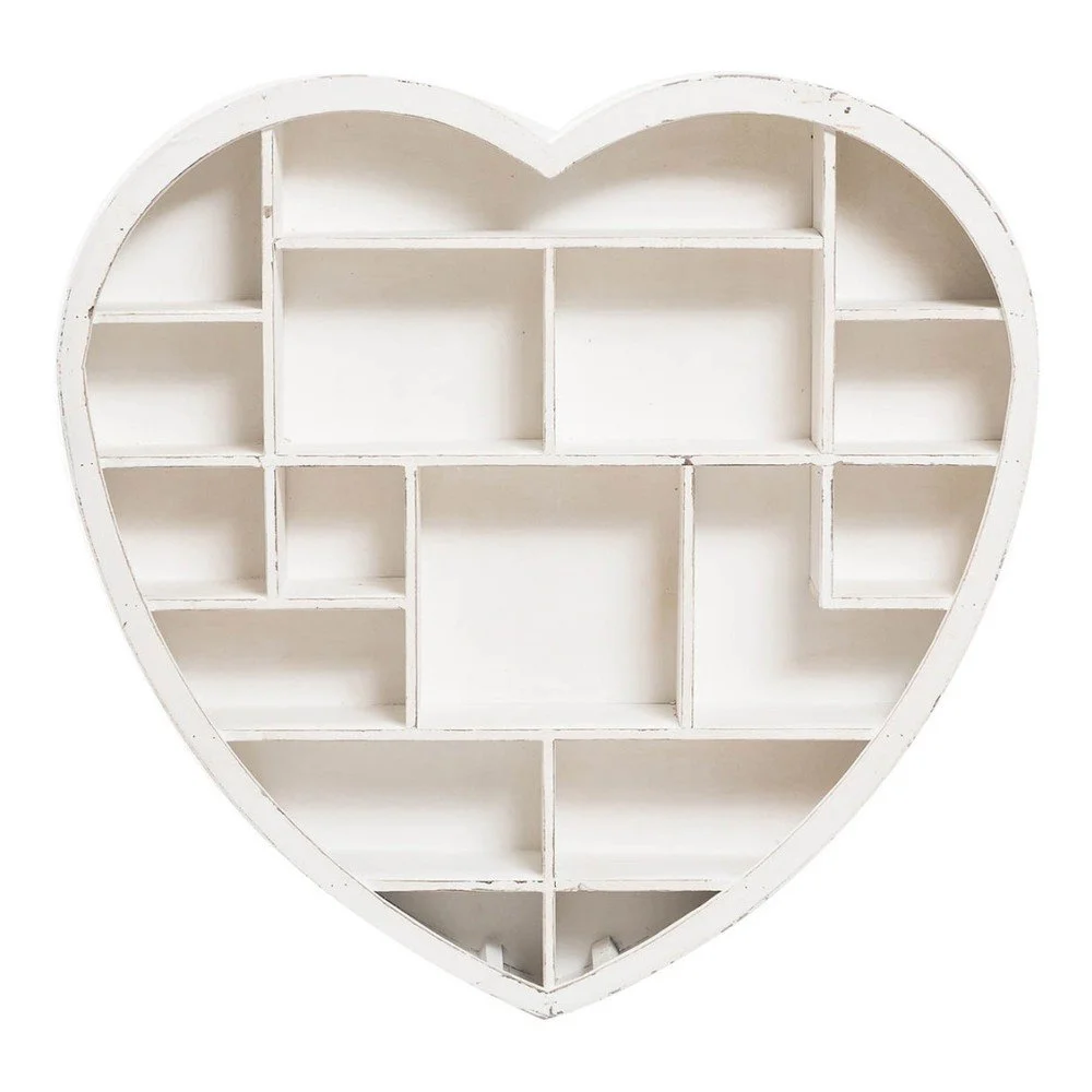 Dřevěná nástěnná knihovna Crido Consulting Heart, 79 x 81 cm v:783684