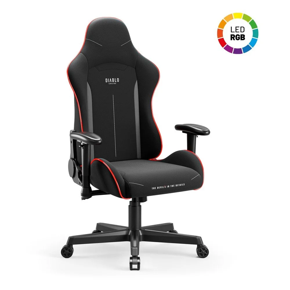 Černá herní židle X-Starter LED – Diablo Chairs v:1710874