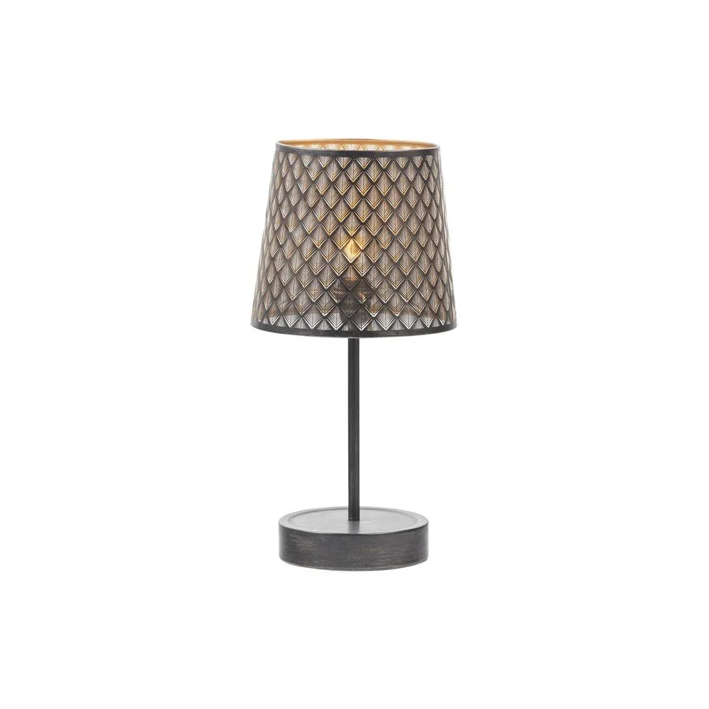 Černá stolní lampa WOOOD Kars, ø 28 cm v:1403357