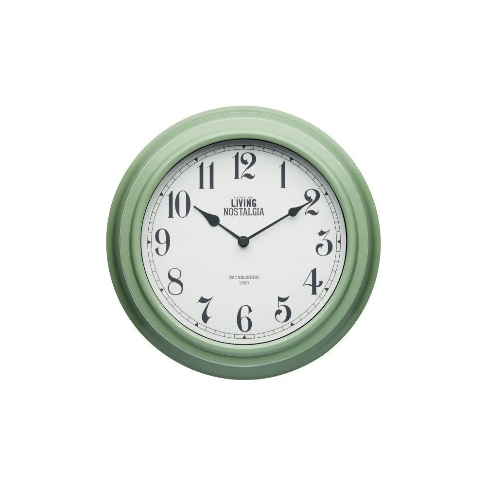Zelené nástěnné hodiny Kitchen Craft Living Nostalgia, Ø 25,5 cm v:974648