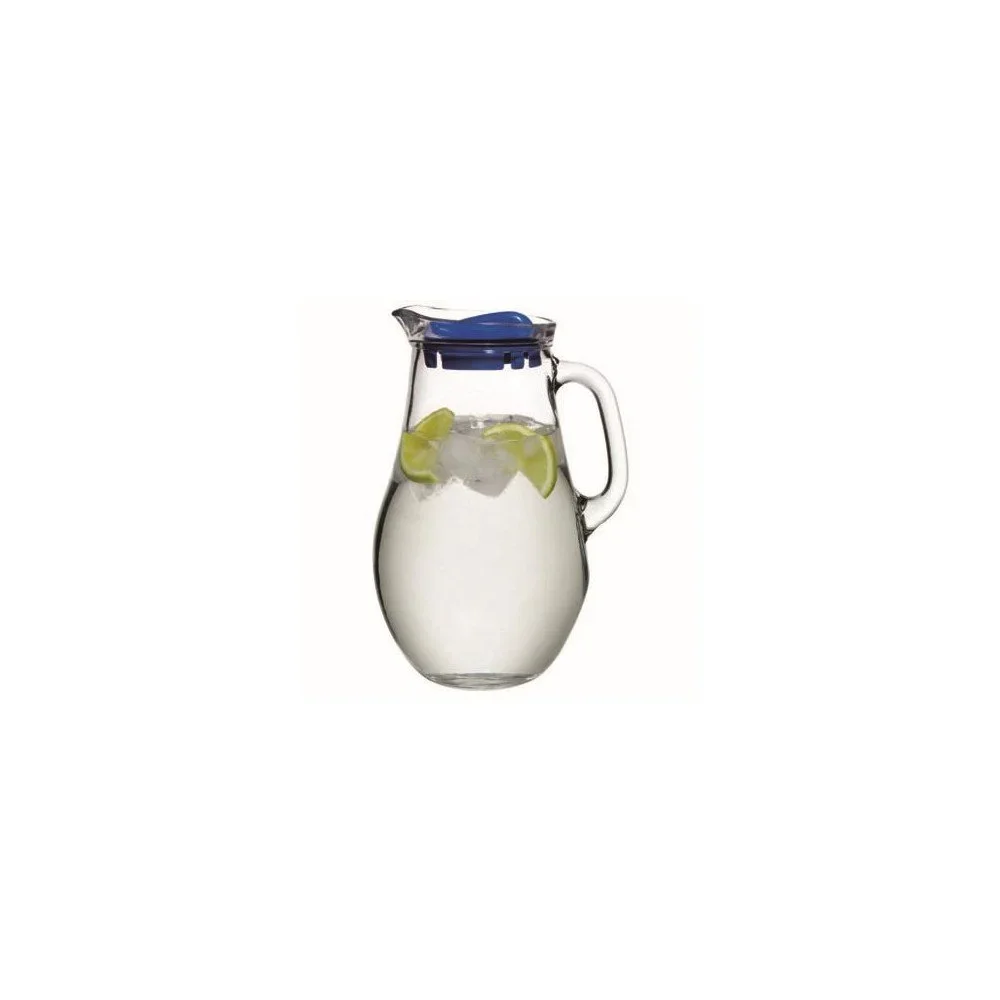 Skleněný džbán s modrým víkem Paşabahçe Iced, 1,85 l v:861452