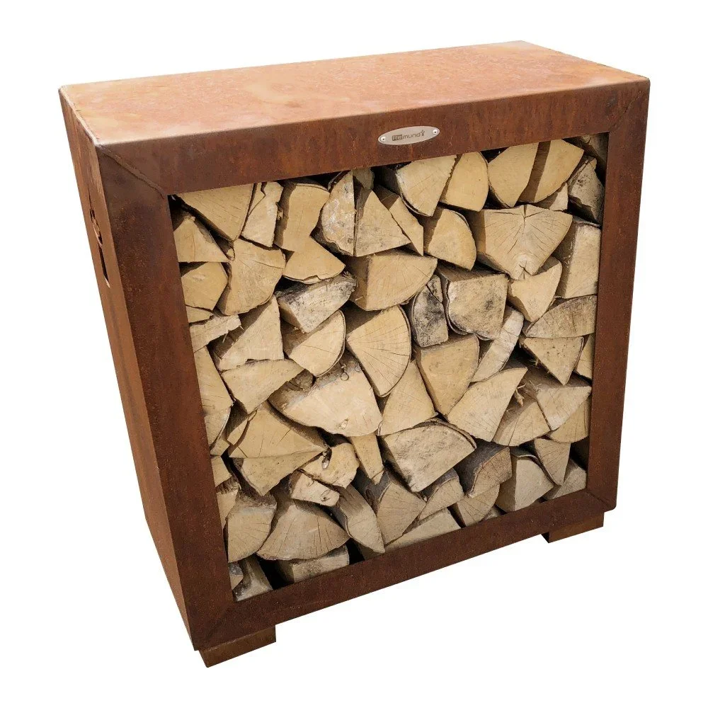 Hnědý ocelový dřevník Remundi, šířka 79 cm v:1378249 Hnědý ocelový dřevník Remundi, šířka 79 cm v:1378249