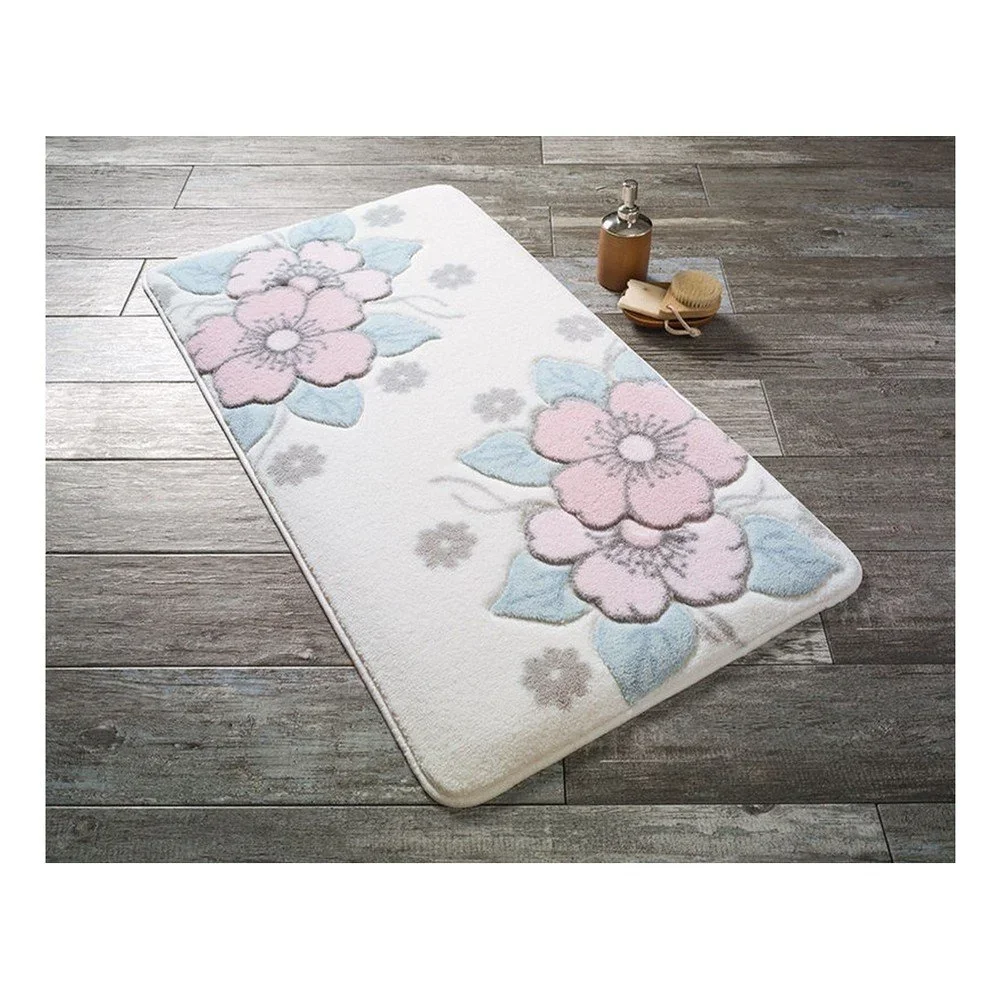Růžová předložka do koupelny Petal, 57 x 100 cm v:763338