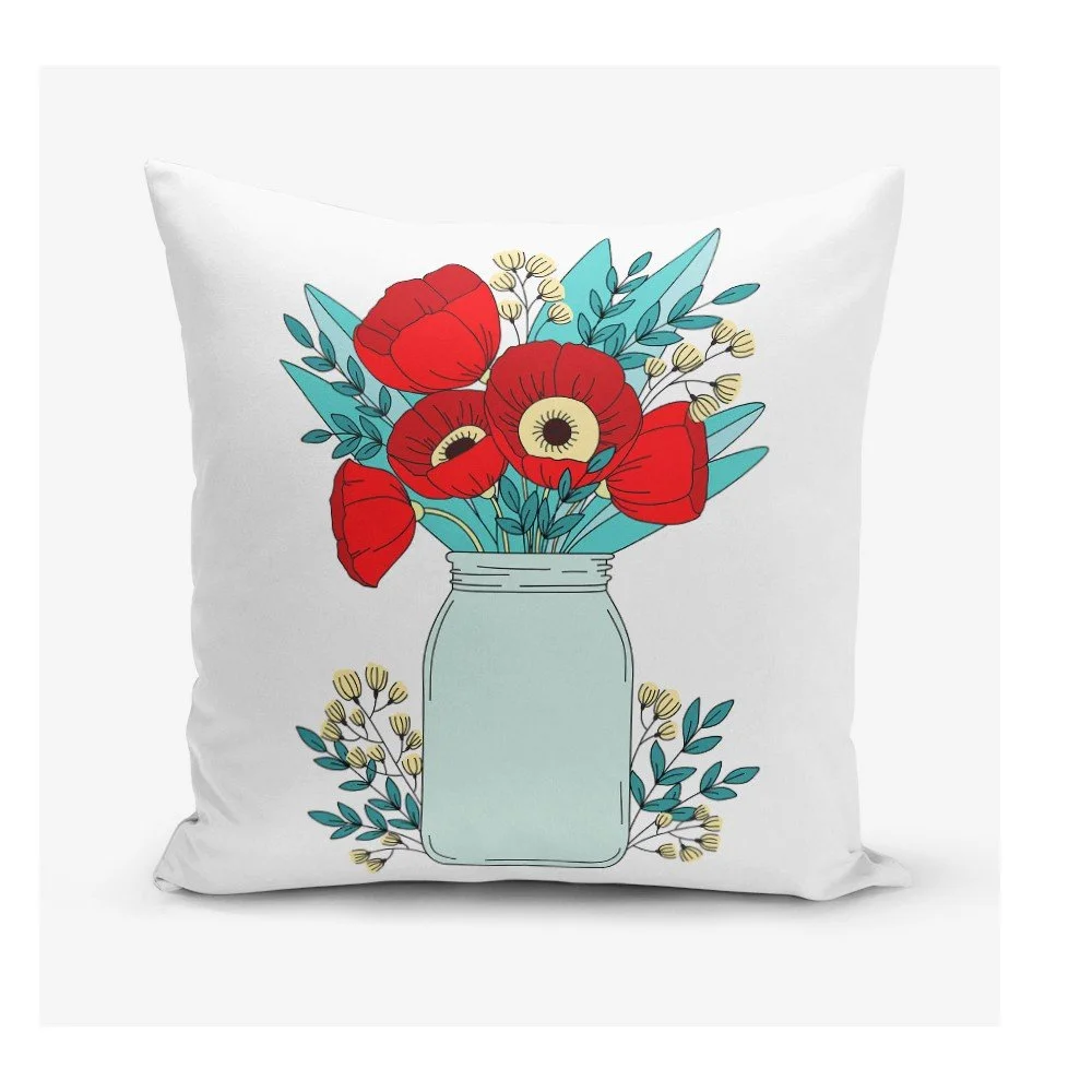 Povlak na polštář s příměsí bavlny Minimalist Cushion Covers Flowers in Vase, 45 x 45 cm v:1135030