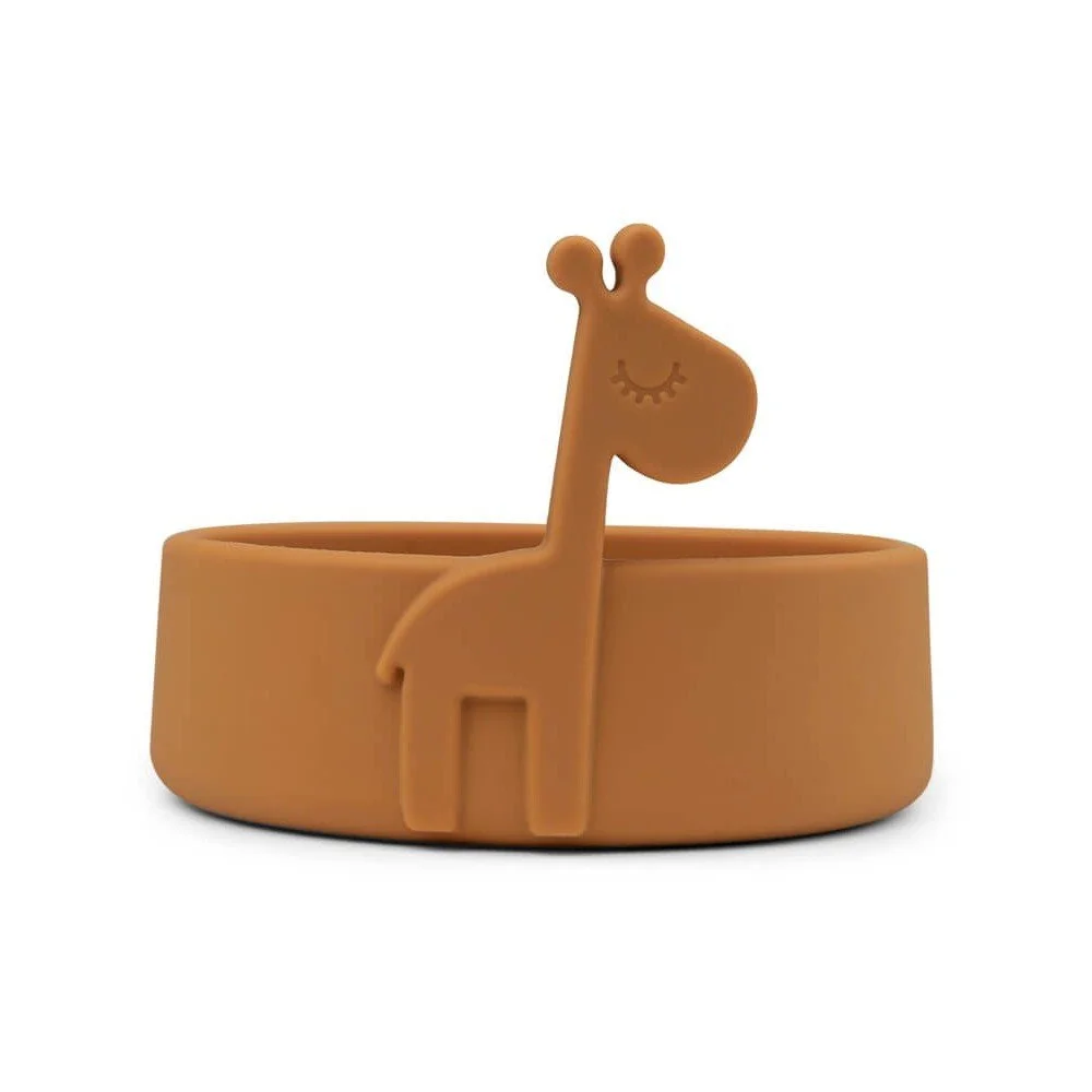 Hořčicově žlutá dětská silikonová miska Done by Deer Peekaboo Raffi v:1397089
