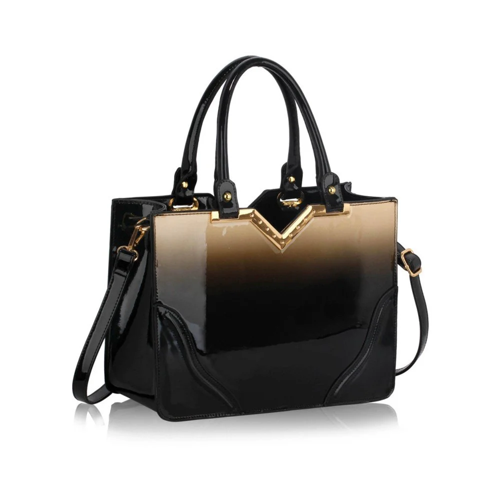 Béžovočerná kabelka z eko kůže L&S Bags Totena v:848536 Béžovočerná kabelka z eko kůže L&S Bags Totena v:848536