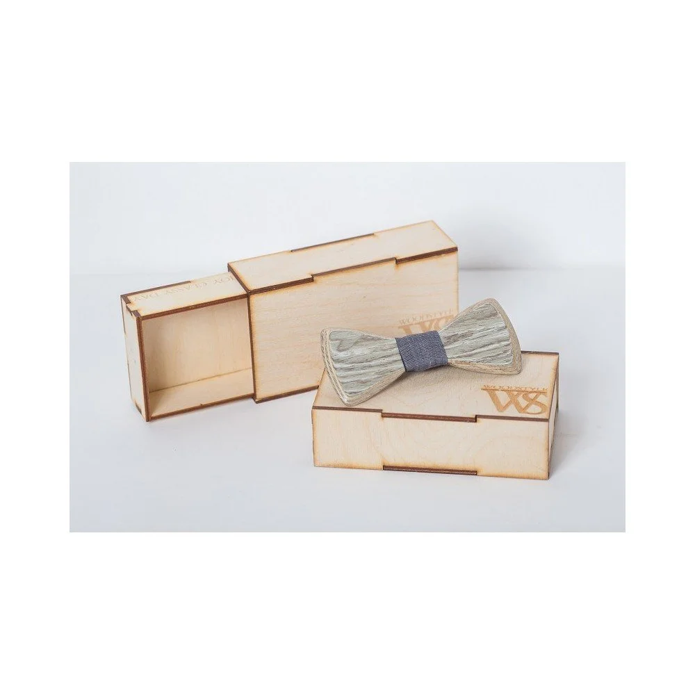 Dřevěný motýlek Wood Style Gray v:762332
