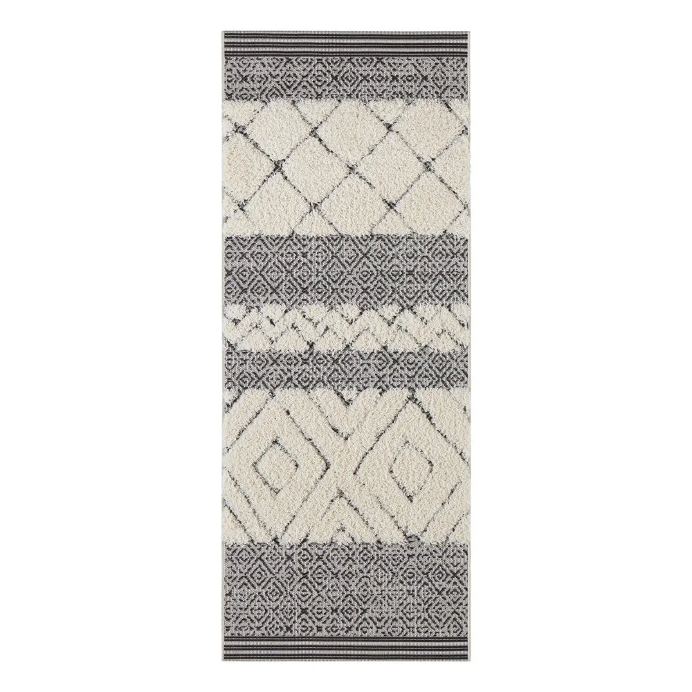 Krémově černý běhoun Mint Rugs Todra, 80 x 200 cm v:1364481
