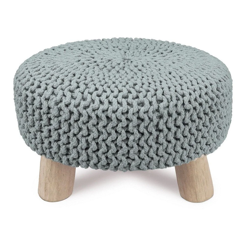 Světle modrá taburetka HF Living Nature Pouf, Ø 50 cm v:856348