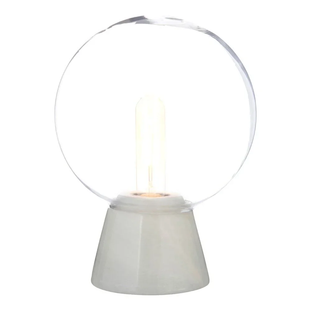 Bílá mramorová stolní lampa Premier Housewares Globe v:1056426