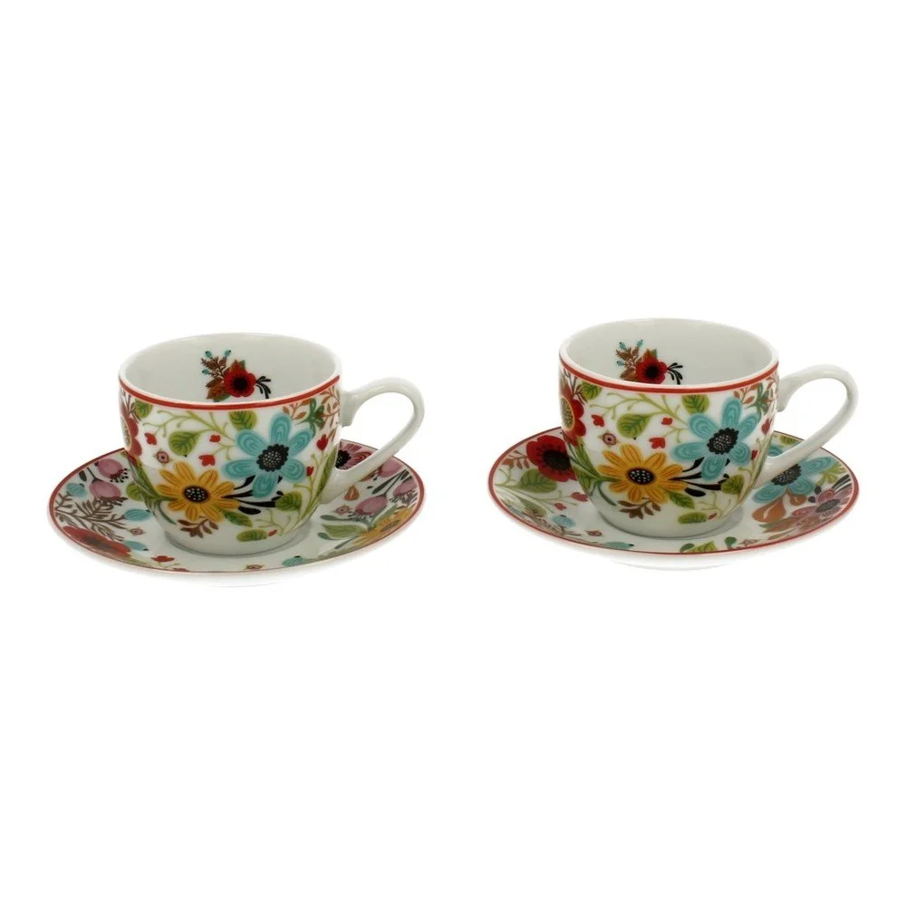 Sada 2 šálků s podšálky Duo Gift Flower Espresso v:774600