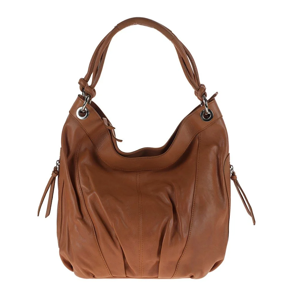 Hnědá kožená kabelka Pitti Bags Erma v:793368