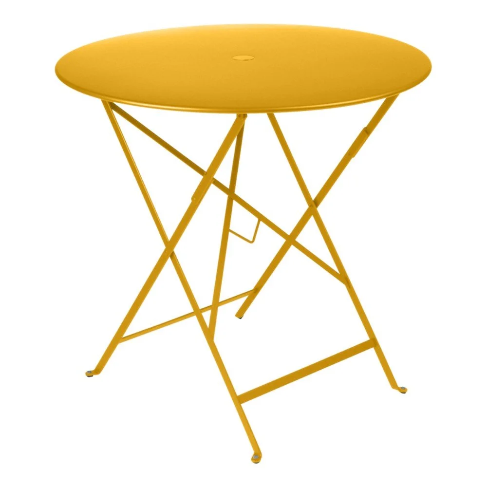 Žlutý zahradní stolek Fermob Bistro, ⌀ 77 cm v:1021918