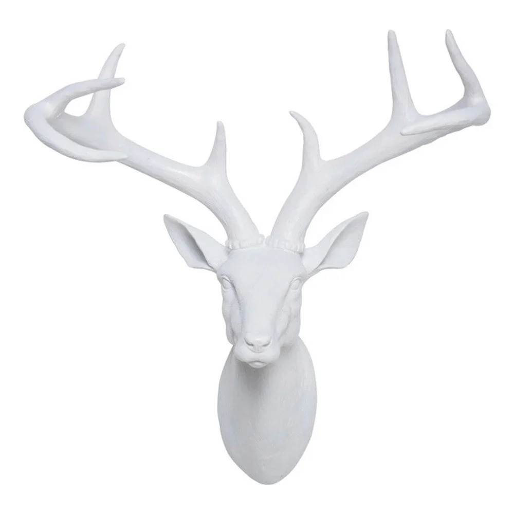 Bílá dekorativní busta ve tvaru jelena Kare Design Deer, 40 x 45 cm v:1060856