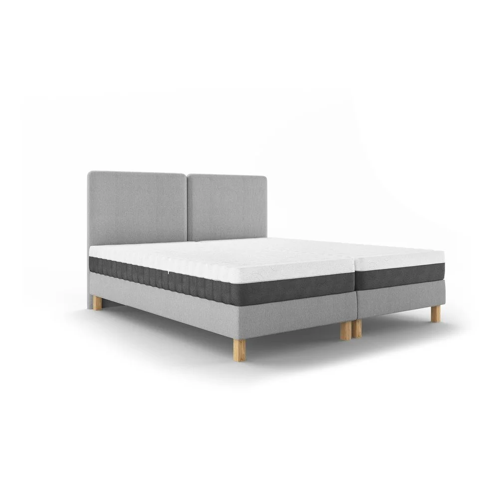 Světle šedá čalouněná dvoulůžková postel s roštem 180x200 cm Lotus – Mazzini Beds v:1437057