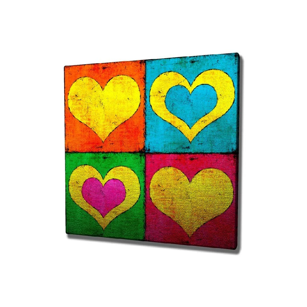 Nástěnný obraz na plátně Color Hearts, 45 x 45 cm v:1285904