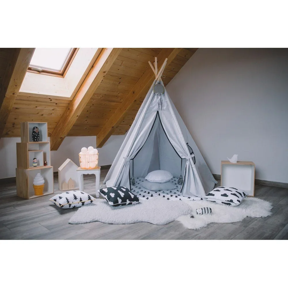 Bledě modré pětiúhelníkové teepee VIGVAM Design My Linen World v:1317350