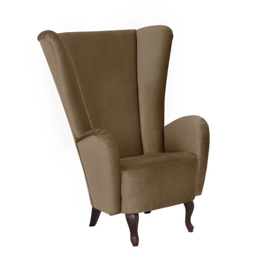Světle hnědé křeslo ušák Max Winzer Aurora Velvet v:894990