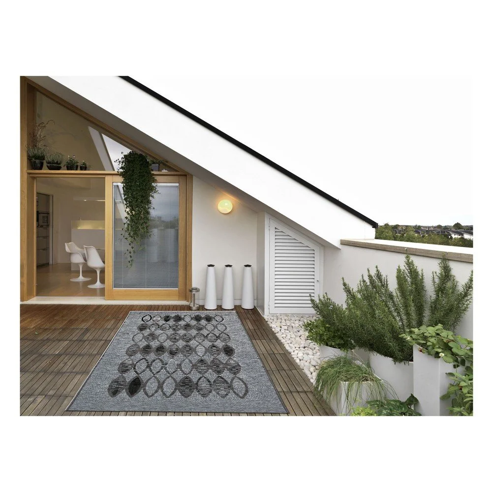 Šedý vysoce odolný koberec vhodný do exteriéru Webtappeti Ethnic, 135 x 190 cm v:1039960