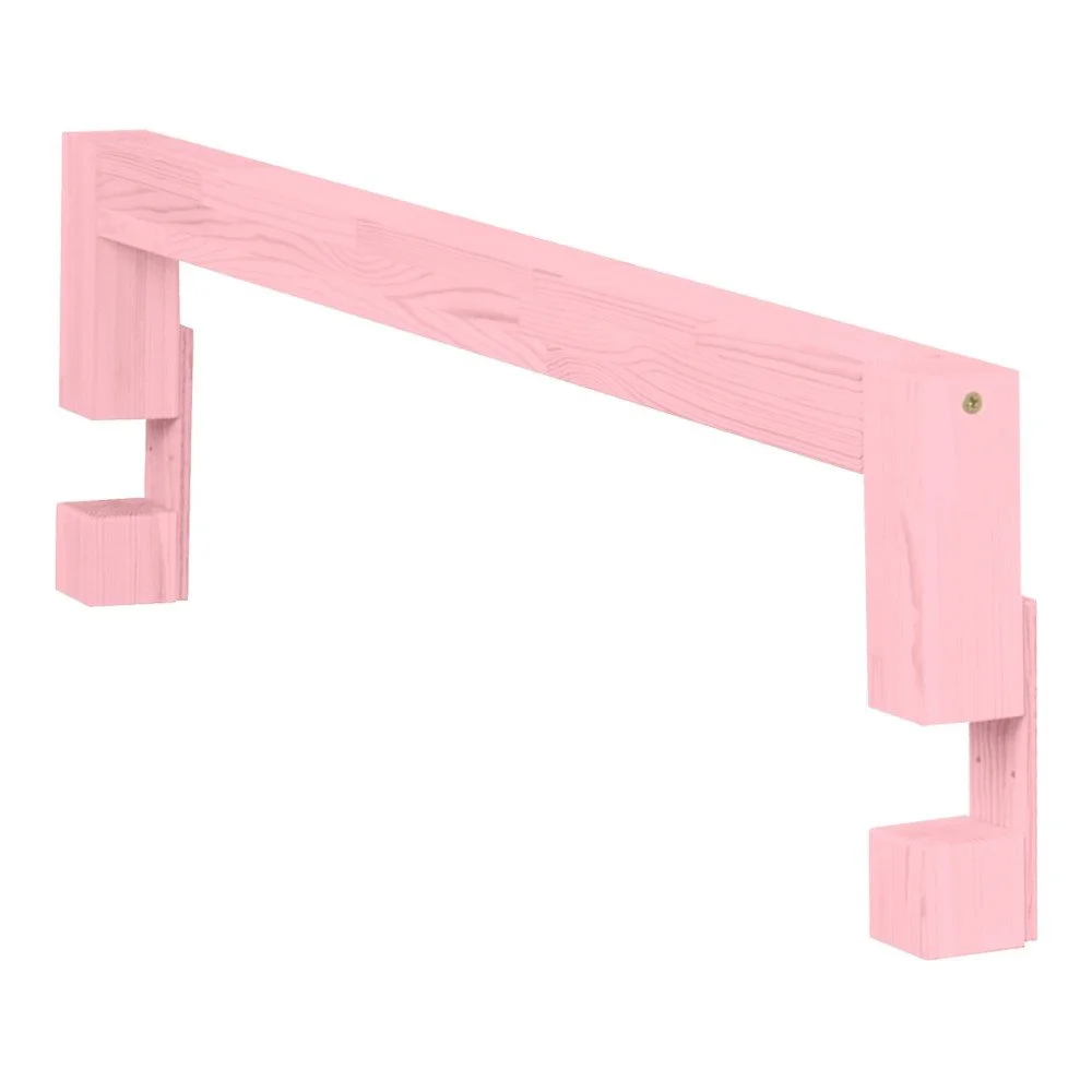 Růžová bočnice z borovicového dřeva k posteli Benlemi Safety, délka 90 cm v:842164