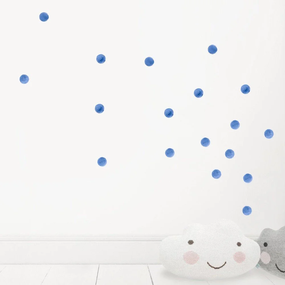 Modré nástěnné znovu snímatelné samolepky Chocovenyl Dots v:1043002