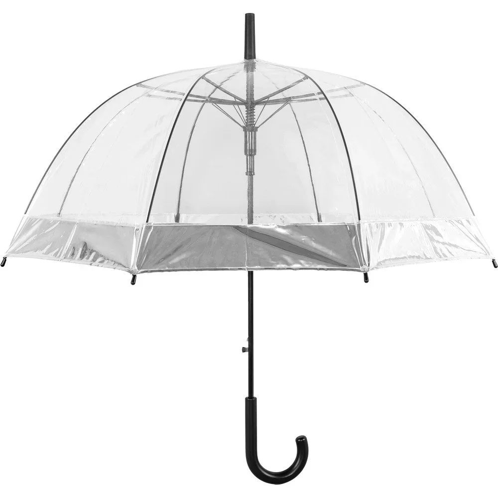 Transparentní holový deštník s automatickým otevíráním Ambiance Silver, ⌀ 85 cm v:1361455