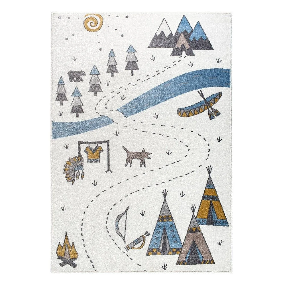 Světlý koberec s indiánským motivem KICOTI Light Pearl, 200 x 280 cm v:1236622