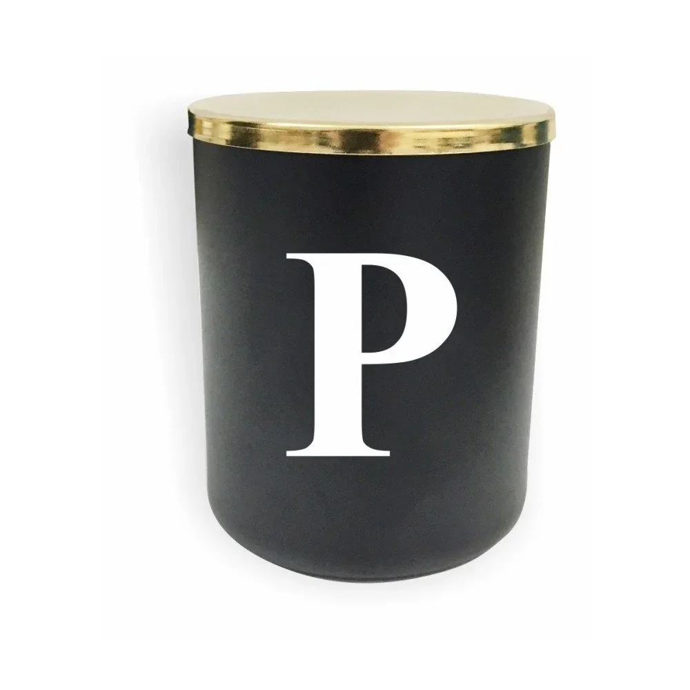 Černo-bílá svíčka North Carolina Scandinavian Home Decors Monogram Glass Candle P v:1193280