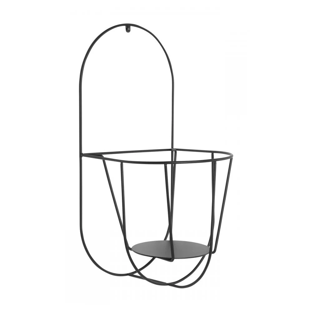 Černý nástěnný držák na květináče OK Design, výška 40 cm v:1021302