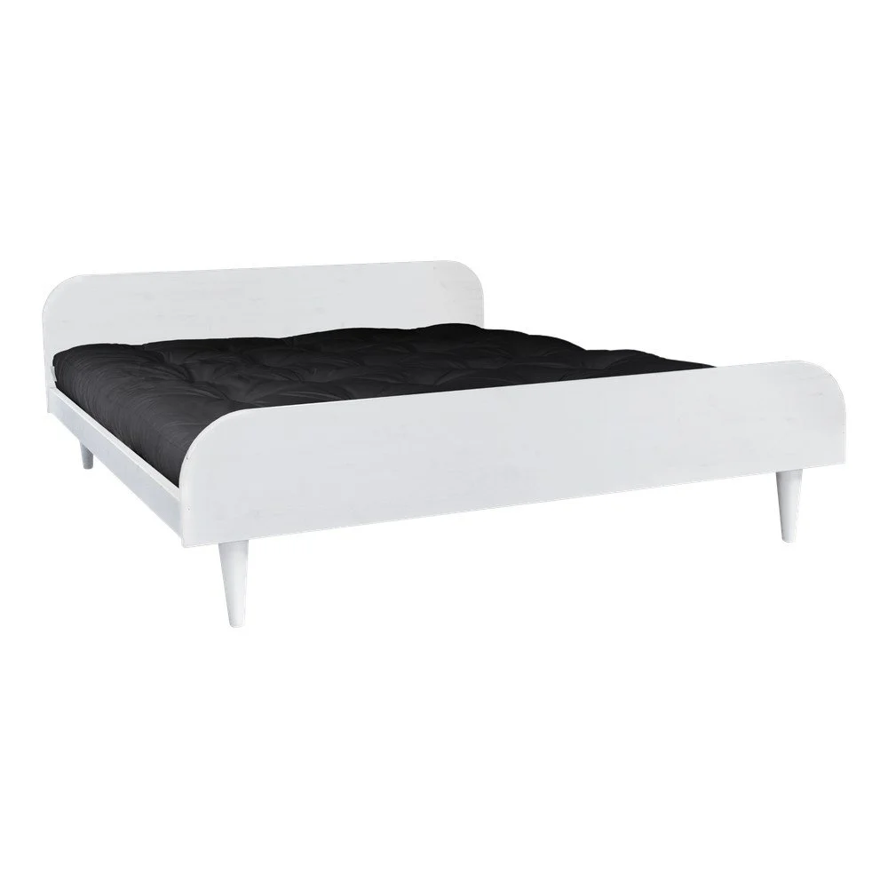 Dvoulůžková postel z borovicového dřeva s matrací Karup Design Twist Double Latex White/Black, 160 x 200 cm v:1309100