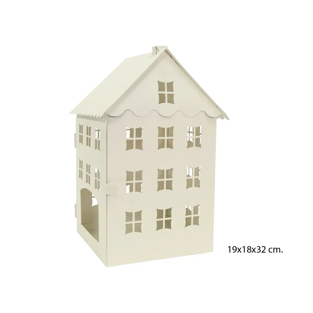 Krémová kovová dekorace Unimasa House, výška 32 cm v:1316146