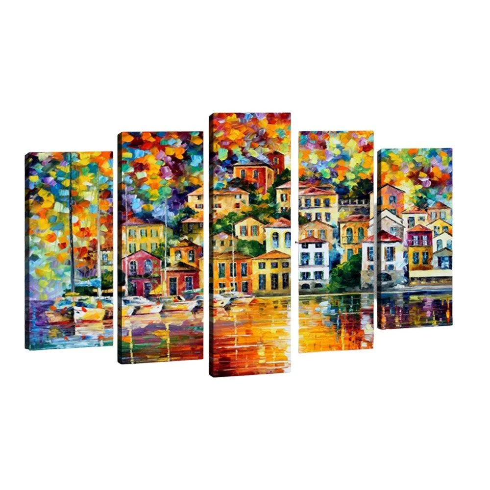 Sada 5 obrazů Tablo Center Bright Houses v:1240722