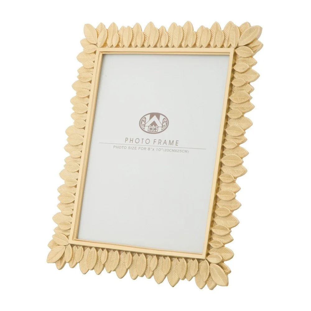 Žlutý fotorámeček v pryskyřicovém rámu Mauro Ferretti Glam Leaves, 20 x 25 cm v:1227276