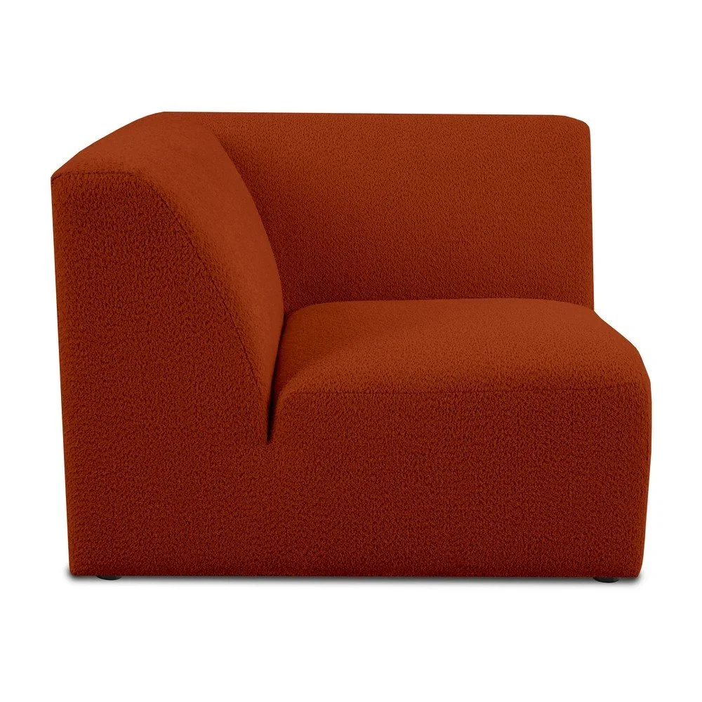 Modul pohovky z textilie bouclé v cihlové barvě Roxy – Scandic v:1653988