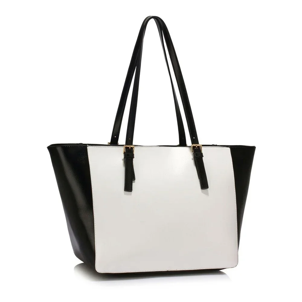 Bíločerná kabelka L&S Bags Dorna v:985724