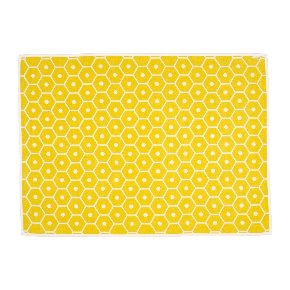 Žlutá deka s příměsí vlny 140x180 cm Honey Lemon – Pappelina v:1733378