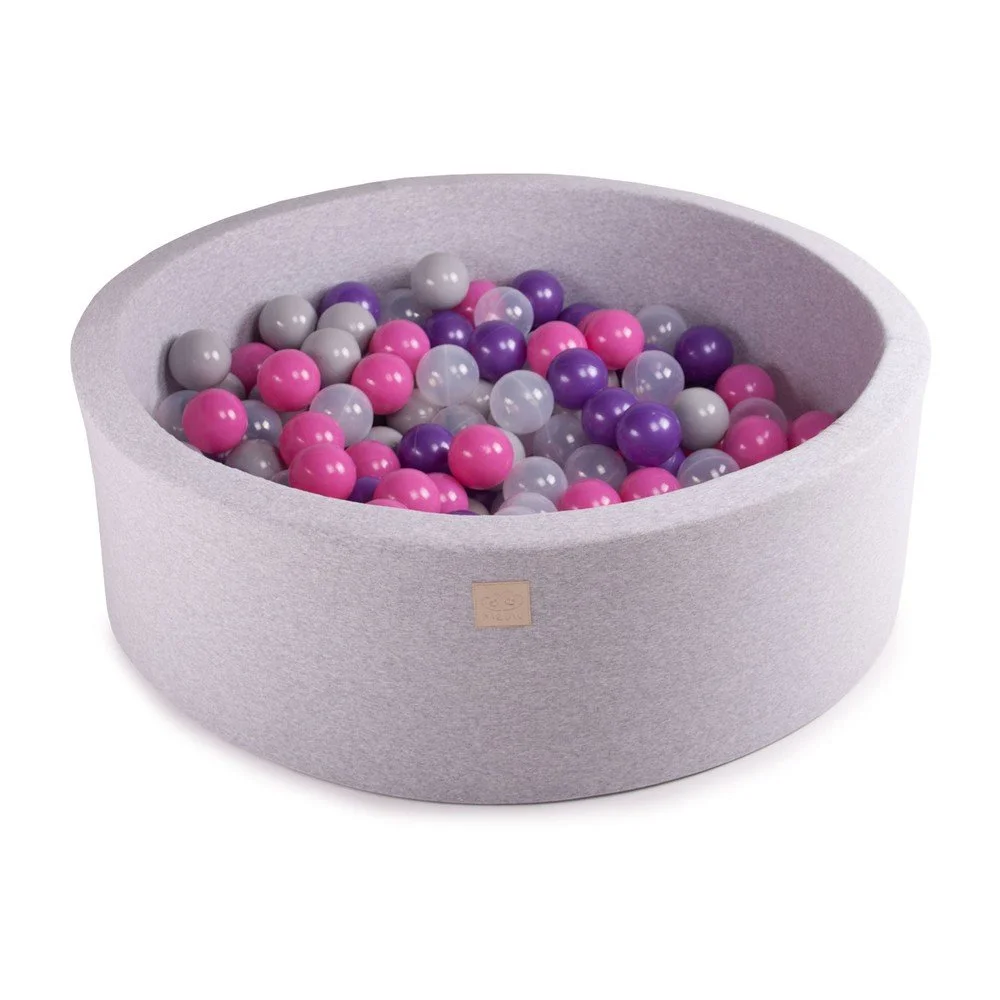 Světle šedý dětský bazének s 200 kuličkami MeowBaby Violet, ø 90 x 30 cm v:1293428