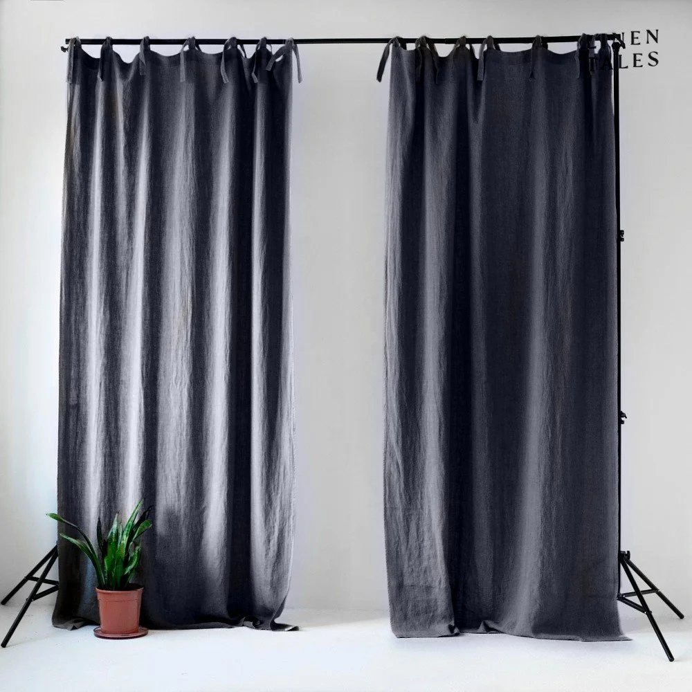 Tmavě šedý závěs 140x170 cm Night Time – Linen Tales v:1537132