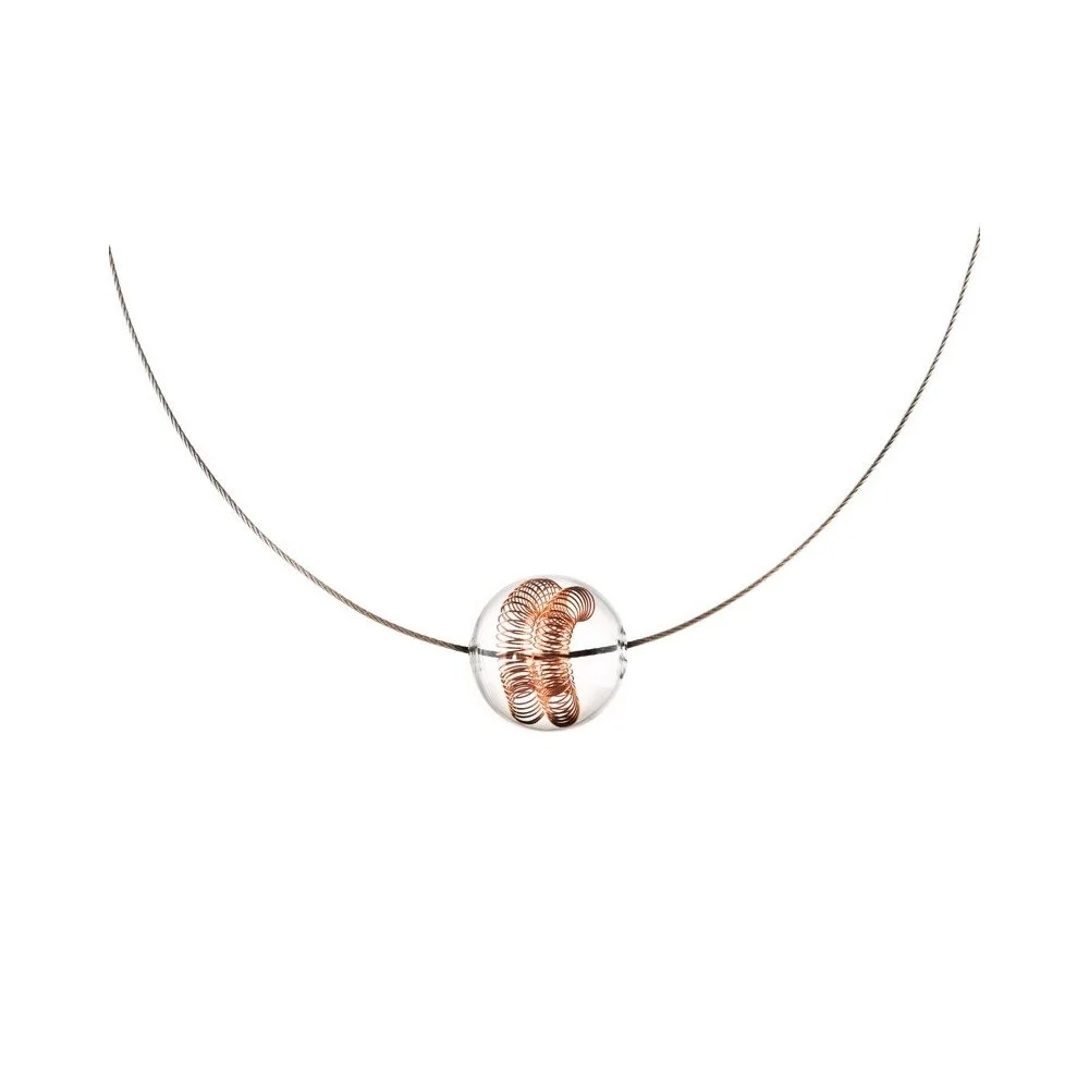 Měděný skleněný náhrdelník Ko–ra–le Curly v:848262