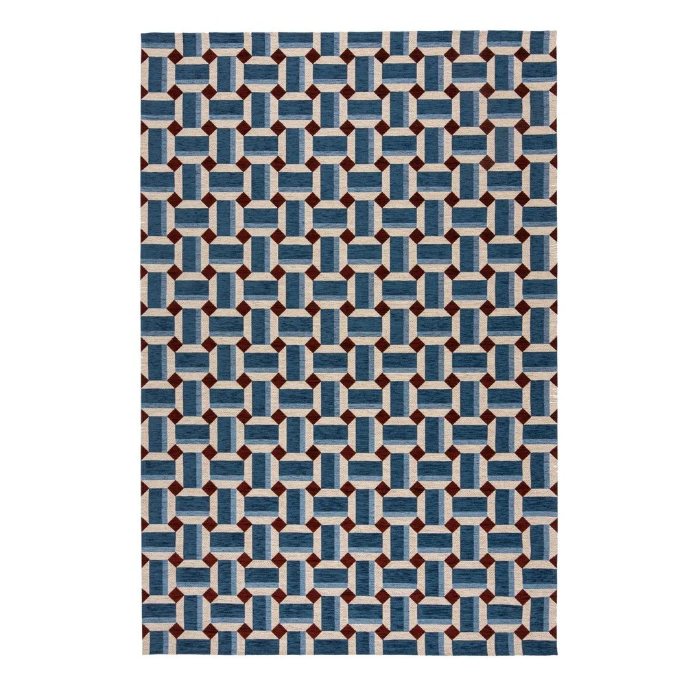 Modrý koberec 120x170 cm Lennox Geometric – Flair Rugs v:1726214