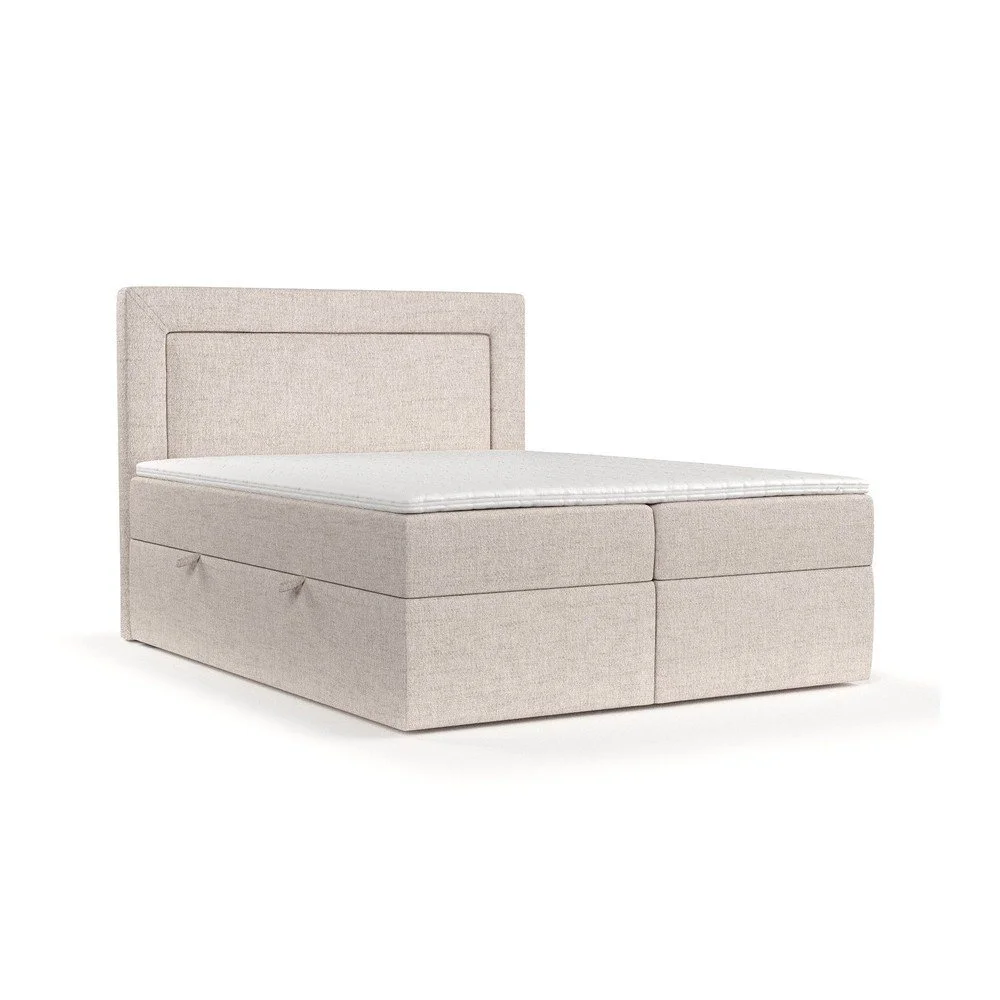 Béžová boxspring postel s úložným prostorem 200x200 cm Imagine – Maison de Rêve v:1662170