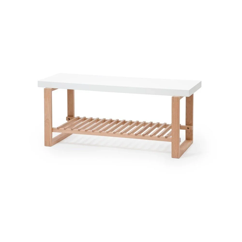 Lavice z dubového dřeva s bílou deskou Wireworks Benchie v:861422