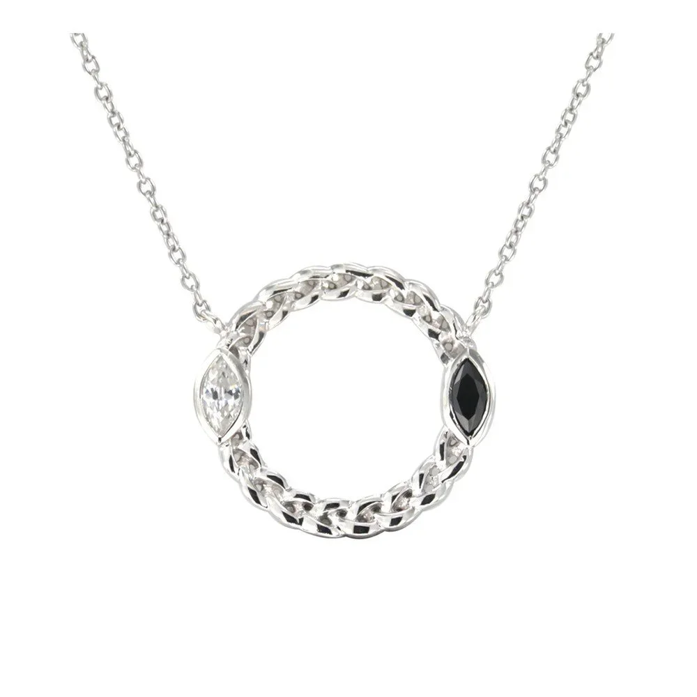 Stříbrný náhrdelník s bílými krystaly Swarovski Elements Crystals Circle Tina v:1197590